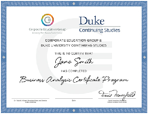 CEG Duke Certificate