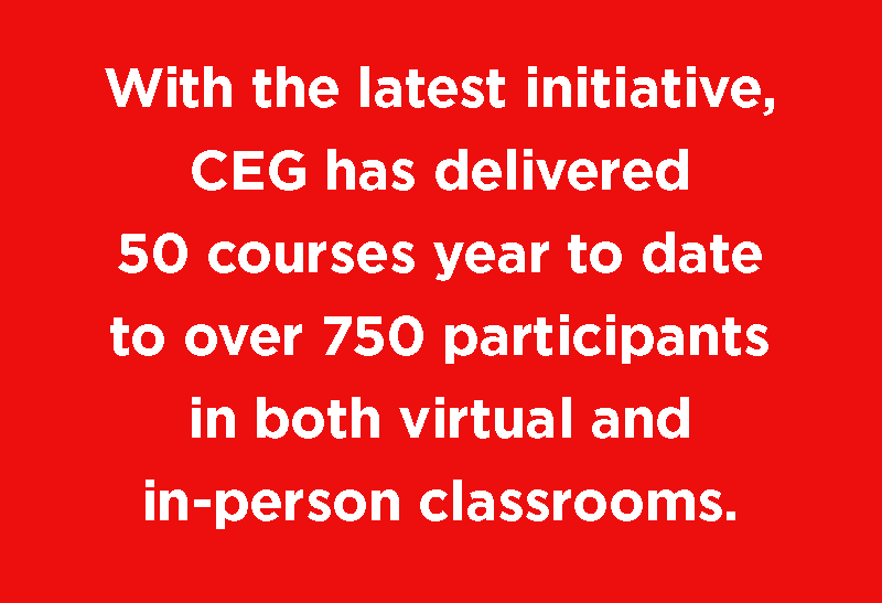 During the Company's early growth stage, CEG provided a broad range of learning content in PM, Leadership and Lean Six Sigma.